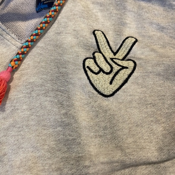 Scotch and soda sweat shirt hoodie size . Grey, unsure of size most likely a L. - Picture 2 of 3